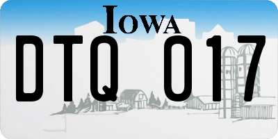 IA license plate DTQ017