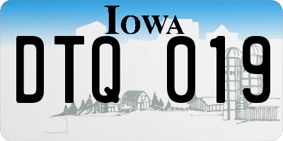 IA license plate DTQ019