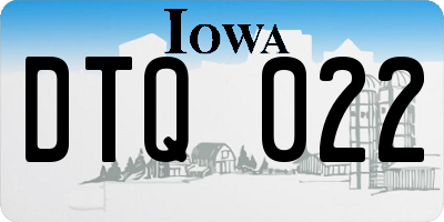 IA license plate DTQ022