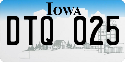 IA license plate DTQ025