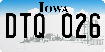 IA license plate DTQ026