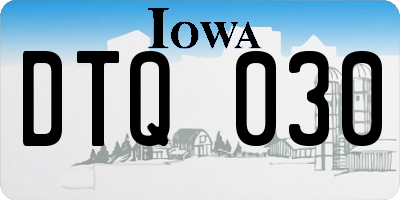 IA license plate DTQ030