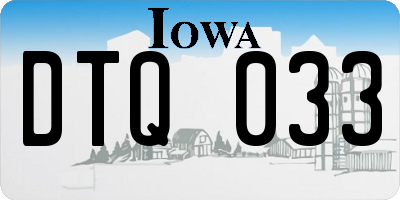 IA license plate DTQ033