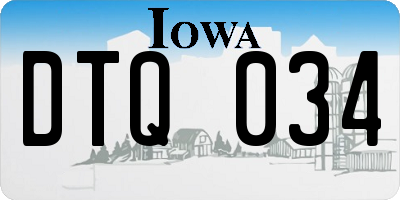 IA license plate DTQ034