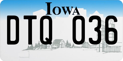 IA license plate DTQ036