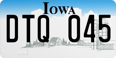 IA license plate DTQ045