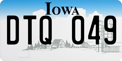 IA license plate DTQ049