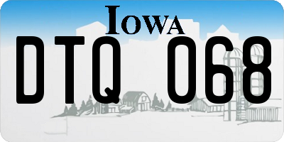 IA license plate DTQ068