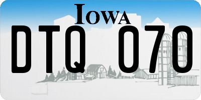 IA license plate DTQ070