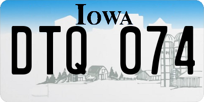 IA license plate DTQ074