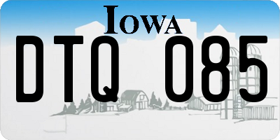 IA license plate DTQ085