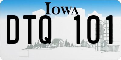 IA license plate DTQ101