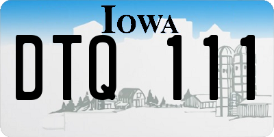 IA license plate DTQ111