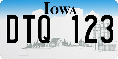 IA license plate DTQ123