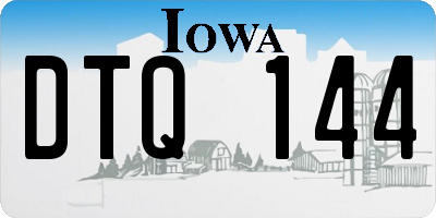 IA license plate DTQ144