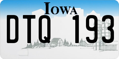 IA license plate DTQ193