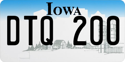 IA license plate DTQ200