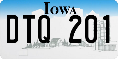 IA license plate DTQ201