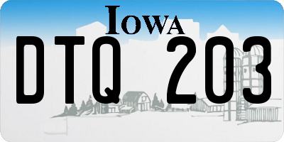 IA license plate DTQ203