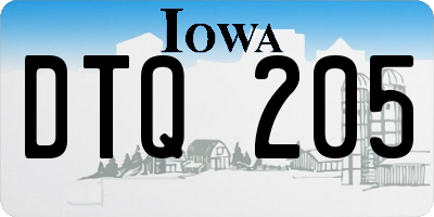 IA license plate DTQ205