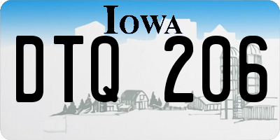 IA license plate DTQ206
