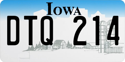 IA license plate DTQ214