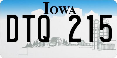 IA license plate DTQ215