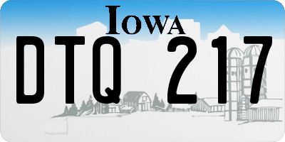 IA license plate DTQ217
