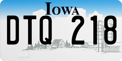 IA license plate DTQ218