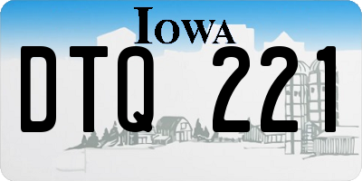 IA license plate DTQ221