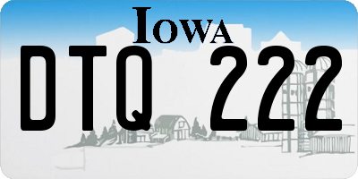 IA license plate DTQ222