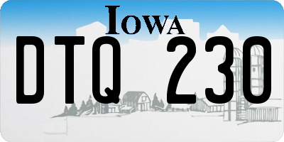 IA license plate DTQ230