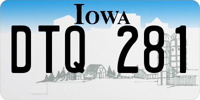 IA license plate DTQ281