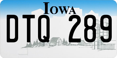 IA license plate DTQ289