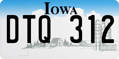 IA license plate DTQ312