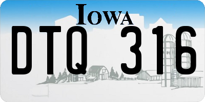 IA license plate DTQ316