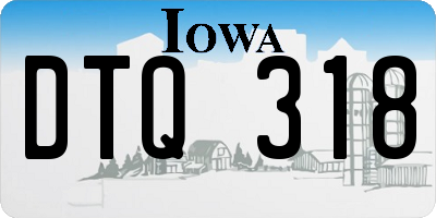 IA license plate DTQ318