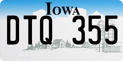 IA license plate DTQ355