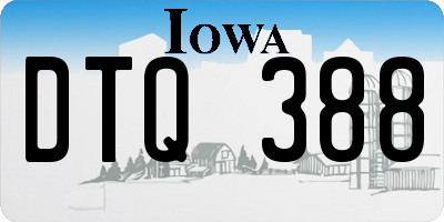 IA license plate DTQ388
