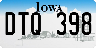 IA license plate DTQ398