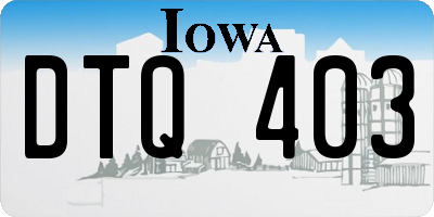 IA license plate DTQ403