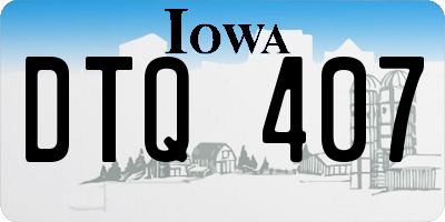 IA license plate DTQ407