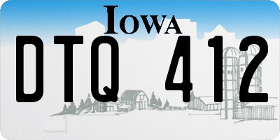 IA license plate DTQ412