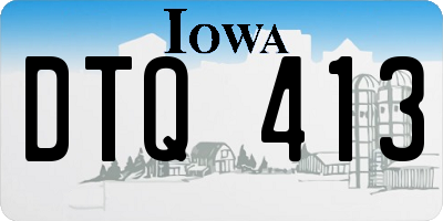 IA license plate DTQ413