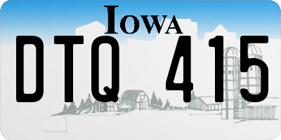 IA license plate DTQ415