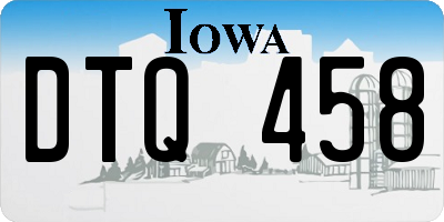 IA license plate DTQ458