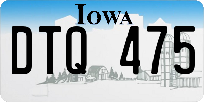 IA license plate DTQ475