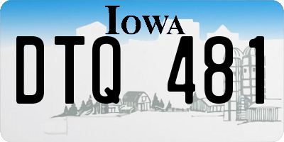 IA license plate DTQ481