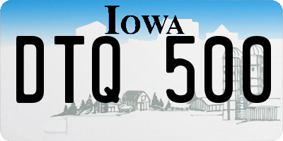 IA license plate DTQ500