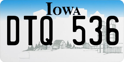 IA license plate DTQ536